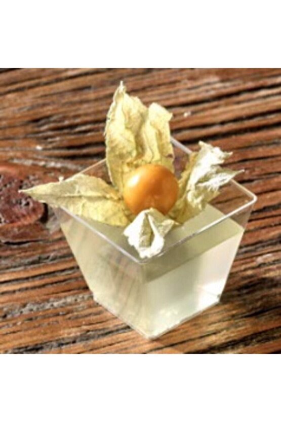 Kristal Plastik 200 Cc Kübik Kase Kapaklı (25 ADET)