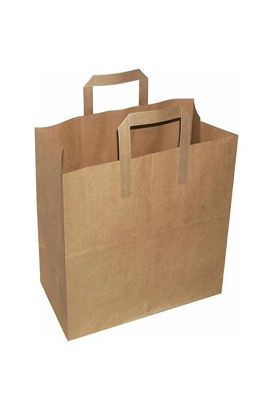 14 SÜS Kraft Kağıt Çanta 28x16x28 Cm Flat Saplı 50 Adet