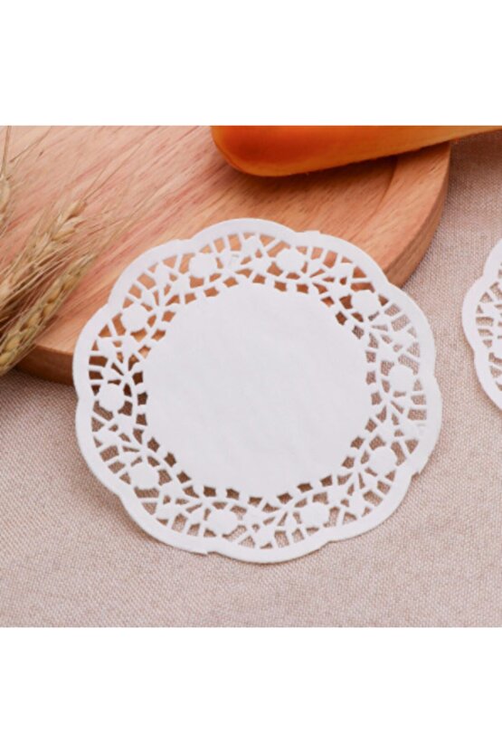 Kağıt Dantel Bardak Altlığı 200 Adet 9 Cm Çay Altı Kahve Tabağı Hediye Paketleme Dekor