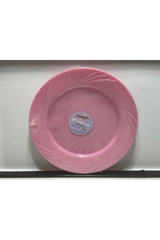 Partycom Pembe 6’lı Kristal Mika 26 cm Sert Plastik Tabak