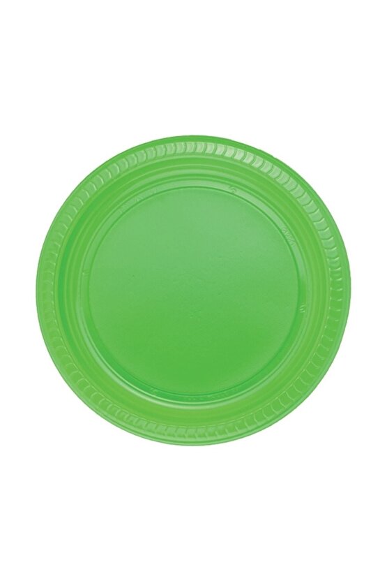 Renkli Tabak Plastik 25li Yeşil Yanında Aynı Renk 5 Kristal Bardak Hediye!!!!