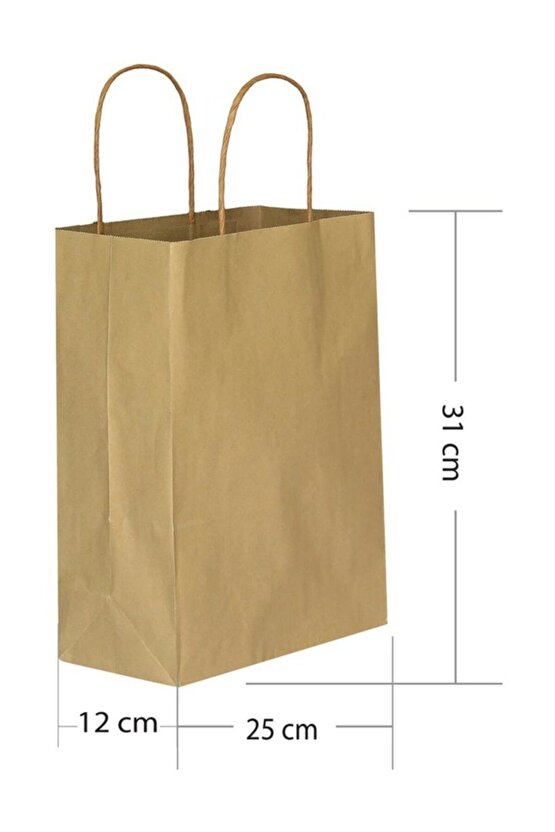 Kraft Kağıt Çanta 25x31cm 10 Adet, Hediye Çantası