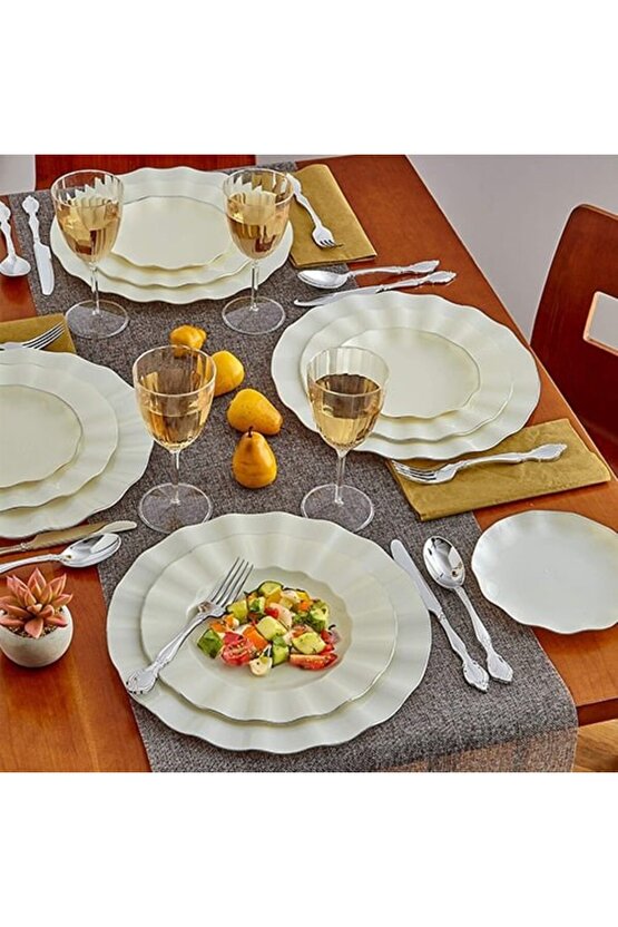 Gold Yuvarlak Mika Tabak 26 cm 6 Adet