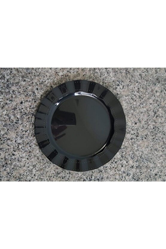 Plastik Tabak Lüks 22cm - 6 Adet -sert Mika Renkli Parlak