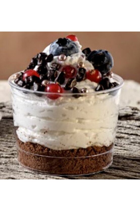 Plastik Tatlı Kabı Kasesi Kristal 250 Cc  15Adet