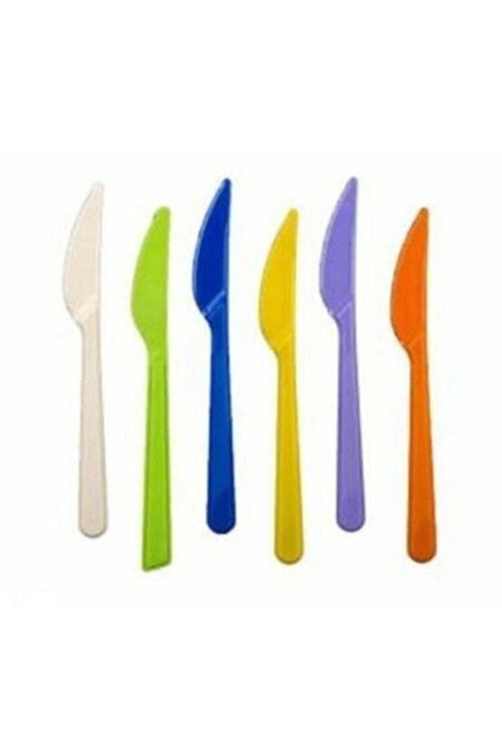 Pembe Renk Renkli Plastik Bıçak 25 Adet