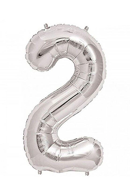2 Rakam Silver Folyo Balon Sayılı Balon 100 Cm Dev Boy
