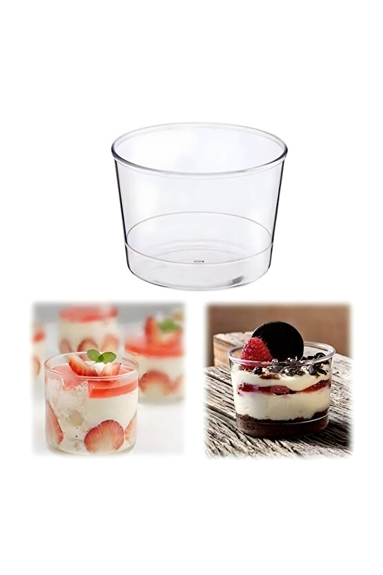 Kristal Tatlı Silindir Kase 250 ML 30 Adet