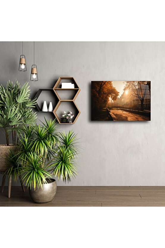 Yüksek Kaliteli Pembe Kiraz Çiçeği Manzarası Metal Duvar Sanatı