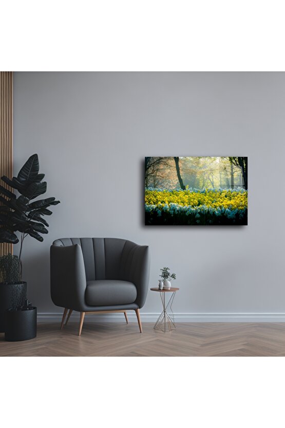 Nergis Bahçesi Cam Tablo