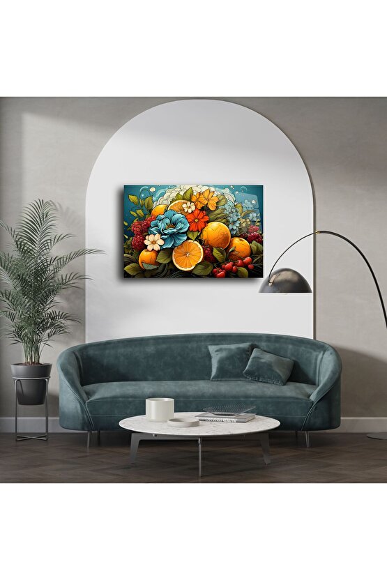 Modern cam mozaik meyve çiçek tablo