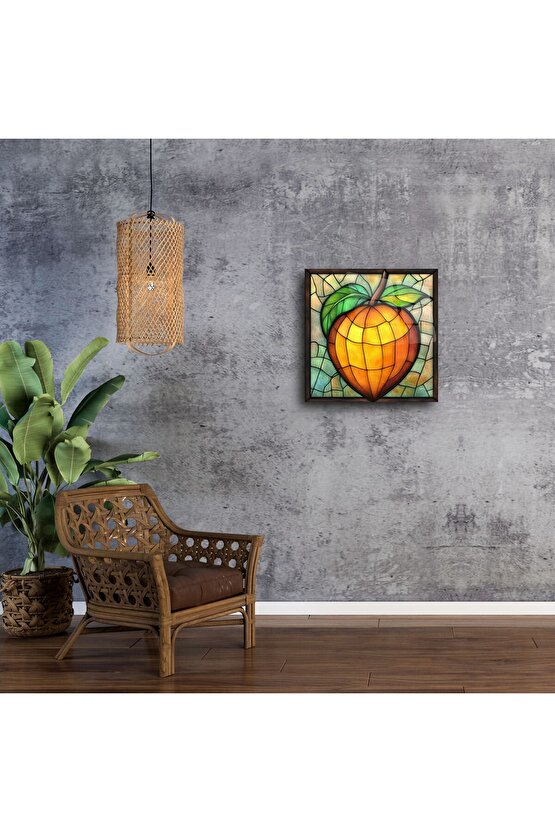 Modern Şeftali Cam Tablo