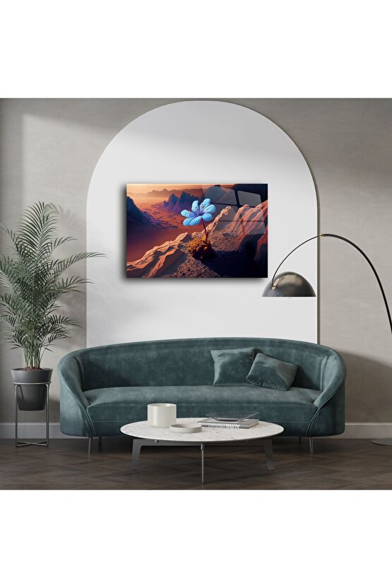 Mavi Çiçek Kanvas Tablo