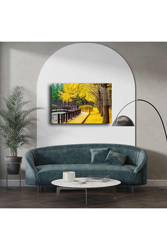 Sonbahar Temalı Cam Tablo