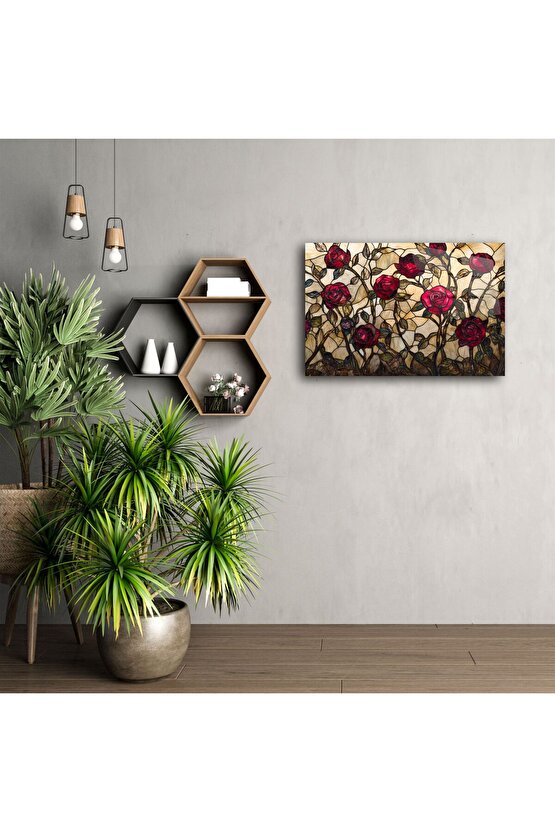 Romantik çiçek duvar sanatı