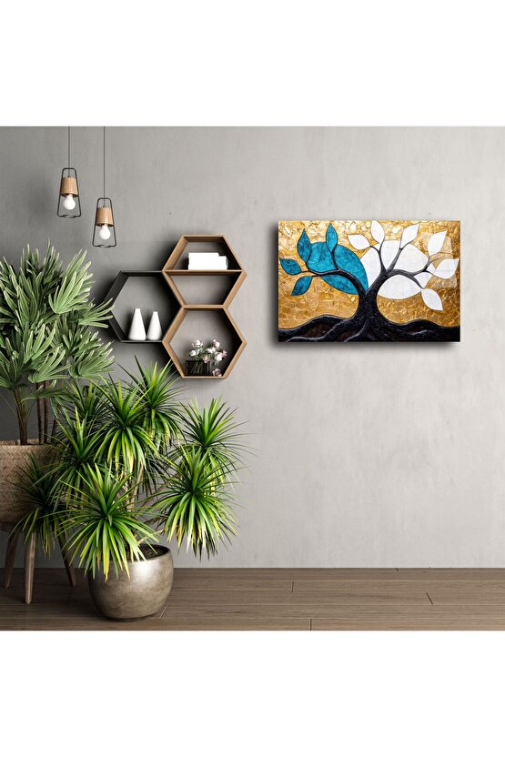 Altın Doku Cam Tablo