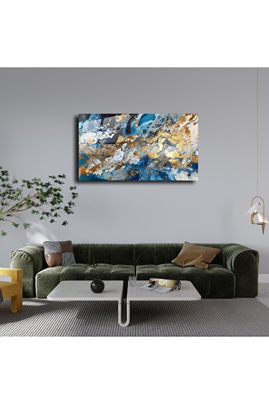 Mermer Desenli Cam Tablo Duvar Dekoru 1
