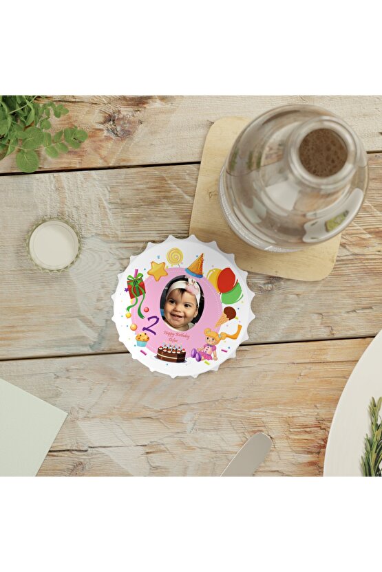 50 Adet Kapak Açacak Resimli Kişiye Özel Magnet Buzdolabı Süsü, Doğum Günü Çocuk 3