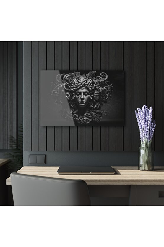 Kadın Model Medusa 2 Cam Tablo Duvar Dekoru 20