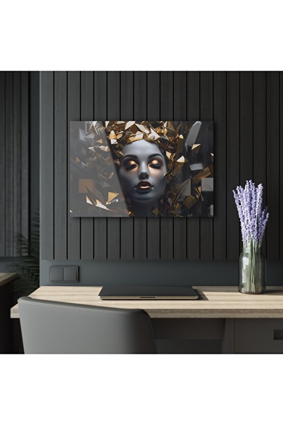 Kadın Model Cam Tablo Duvar Dekoru 10