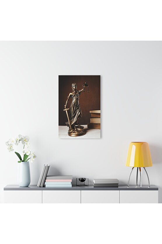 Adalet Terazisi Cam Tablo Duvar Dekoru 2