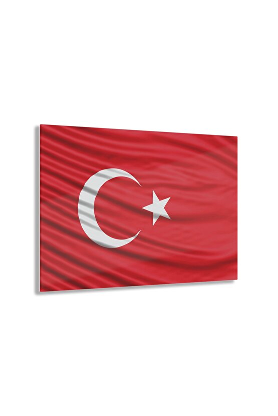 Türk Bayrağı Cam Tablo Duvar Dekoru Model 1