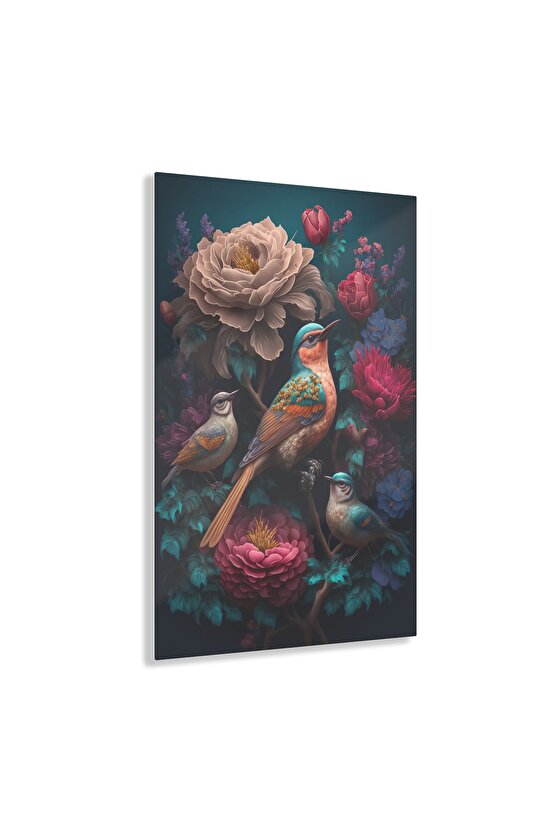 Sinek Kuşları Model 2 Cam Tablo Duvar Dekoru