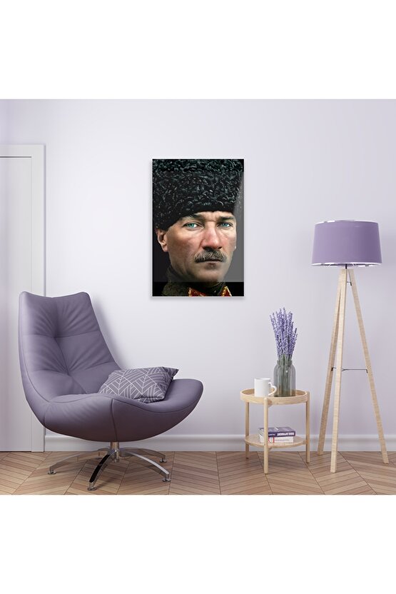 Atatürk Model 7 Cam Tablo Duvar Dekoru