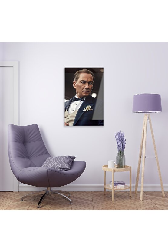 Atatürk Model 3 Cam Tablo Duvar Dekoru