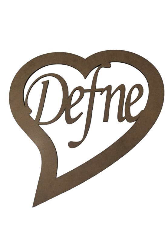 Kuyruklu Kalp Figürlü 3 Mm Ham Mdf Isimli Kasnak 30 Cm