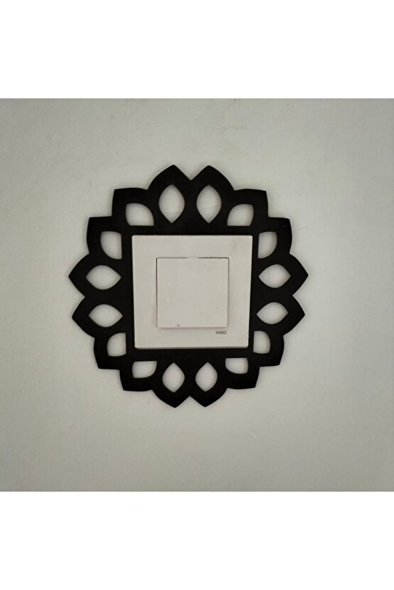 Leylazer Yuvarlak Motifli Tekli Priz Anahtar Çerçeve Süsü