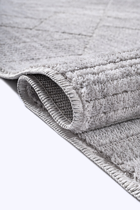 Yalın Bukle Salon Halısı Hav Vermez Mutfak Halısı Çocuk Odası Halısı Koridor 5579 GRİ