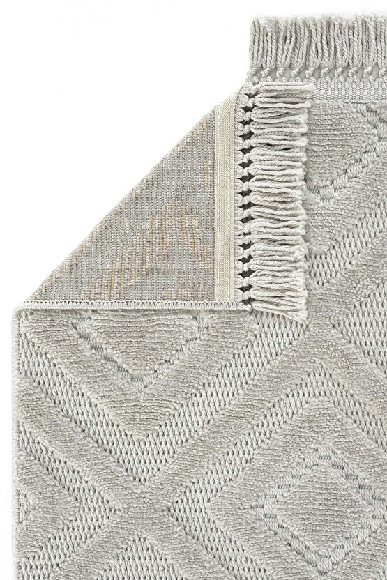 Dizayn Kaymaz Taban Koridor Halısı Kesme Yolluk Mutfak Halısı Modern Salon Halısı 1089 GRİ