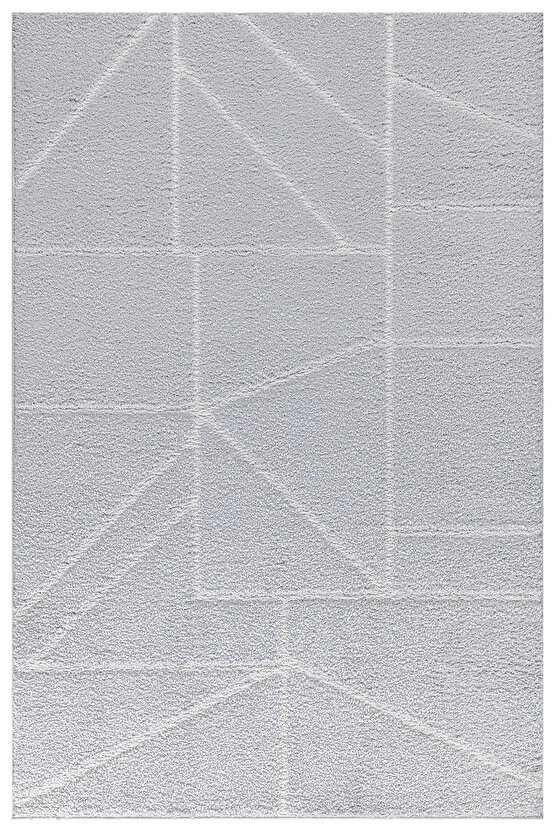 B109 Gri Kolay Kullanım Hav Toz Vermez Yumuşak Dokulu Uzun Tüylü Modern Shaggy Halı