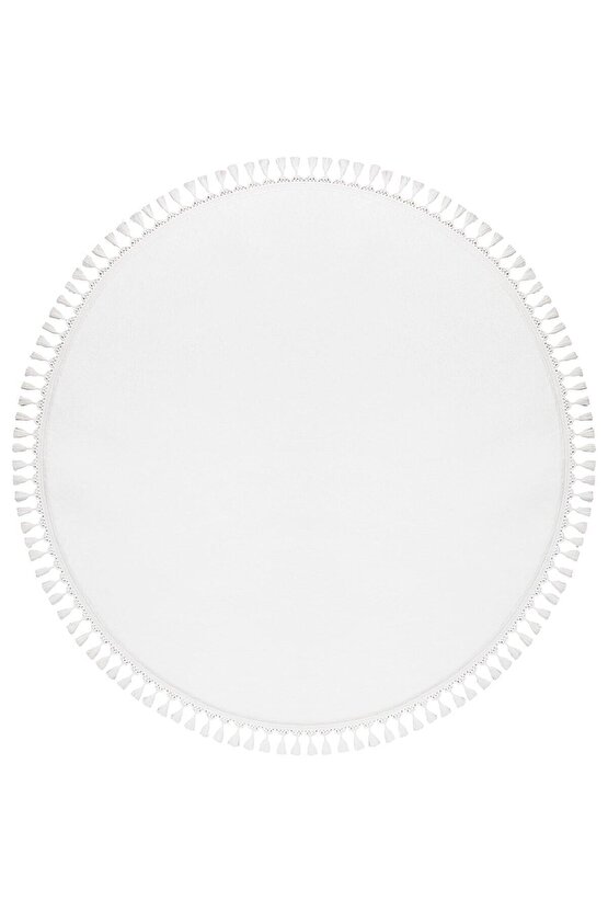 Yuvarlak Comfort Puffy Ponpon Saçaklı Yıkanabilir