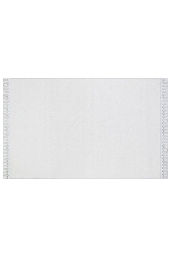 Puffy Banyo Paspas 2 Li Saçaklı Yıkanabilir Beyaz