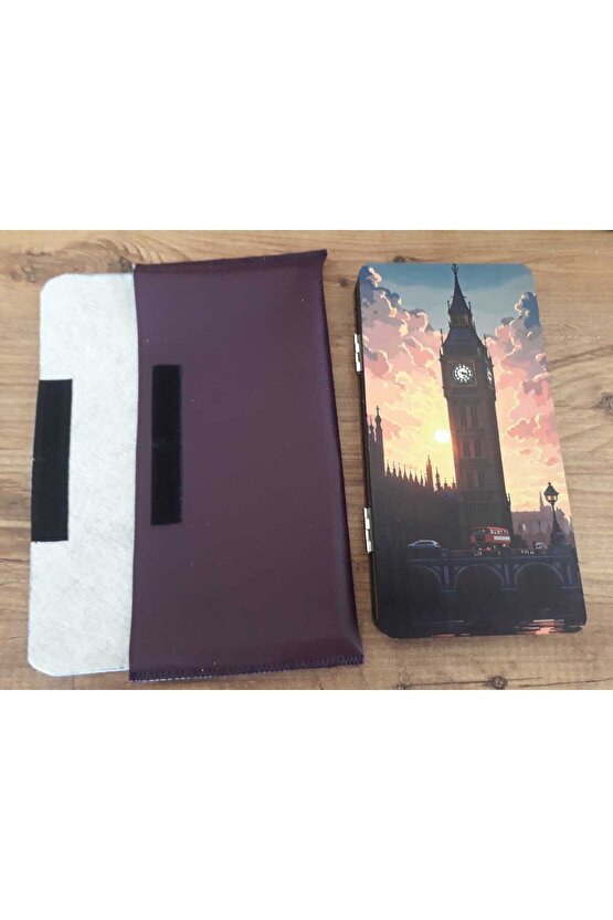 Mini Tavla Seyahat Tavla Cep Tavla 24x24 Özel Deri Kılıflı-LONDRA