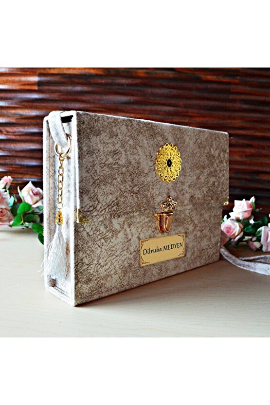 Hediyelik Kuranı Kerim Hediyelik Hatim Seti 30 Cüz Rahle Boy 21-28 Cm Hediyelik Kadife Kaplı