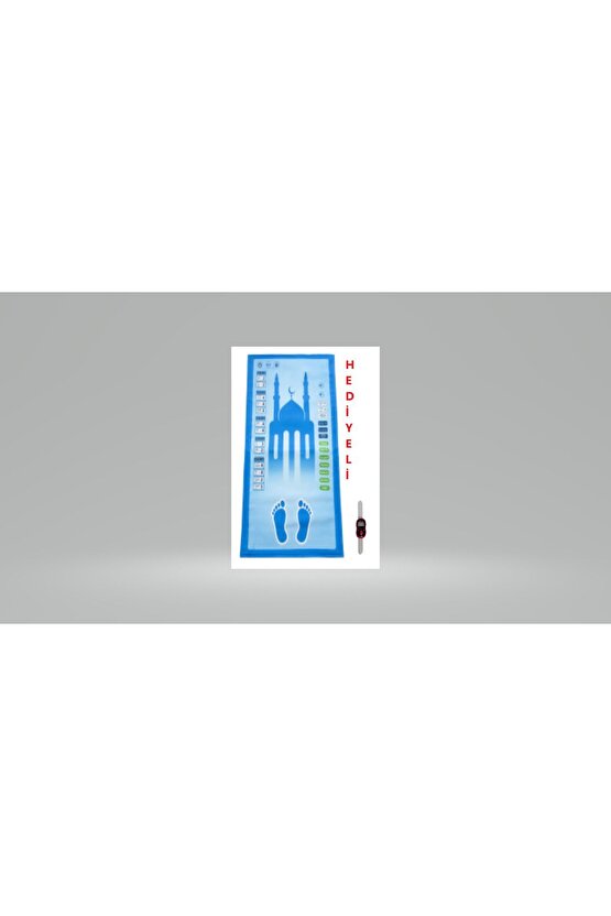 Benim Seccadem Çocuklar İçin Sesli Konuşan 7 Dilde Namaz Kıldıran Seccade Mavi (Zikirmatik Hediyeli)