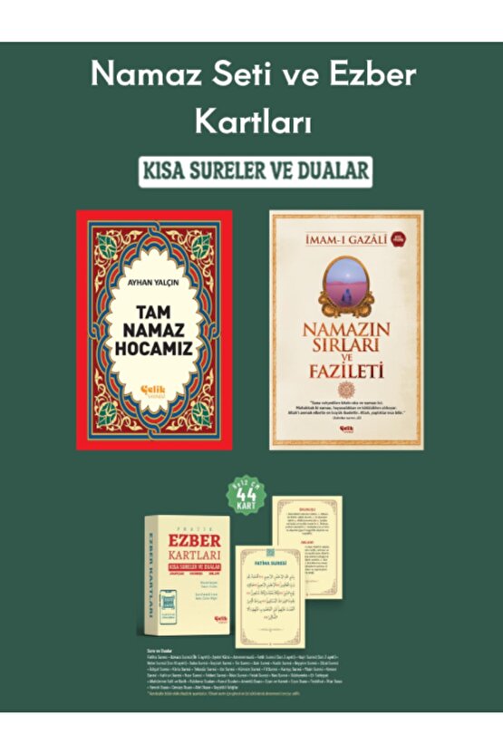 Namaz Seti ve Ezber Kartları Kısa Sureler Ve Dualar Tam Namaz Hocamız - Namazın Sırları 3lü Set