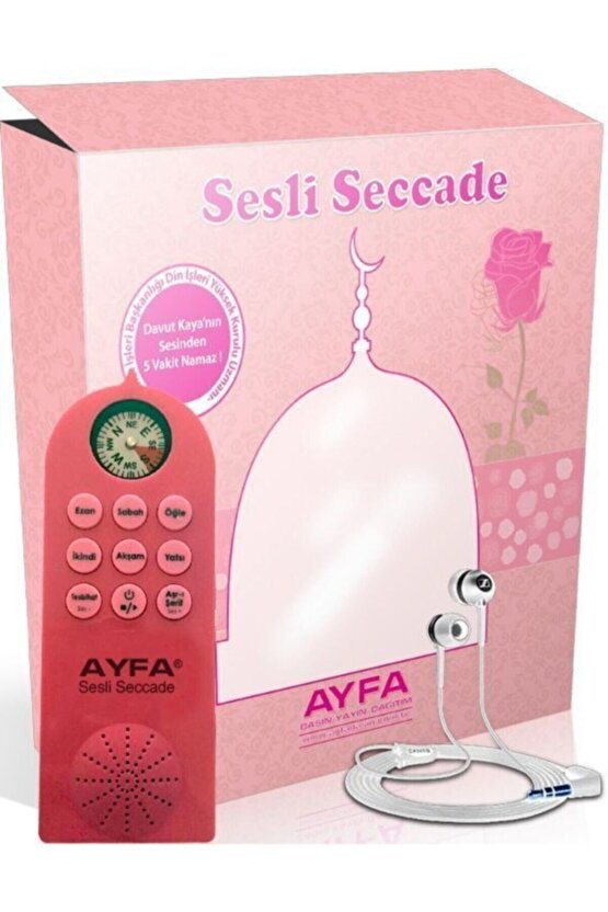 Ayfa Sesli Seccade Namaz Kılmayı Öğreten Pusulalı Seccade (mavi-pembe)