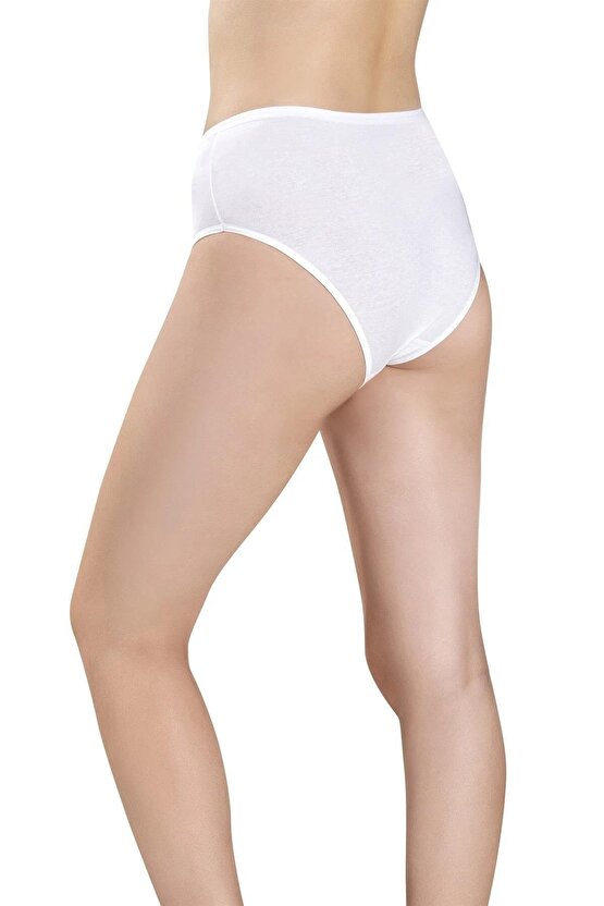 Kadın Pamuklu Likralı Yüksek Bel Külot 652- 12 Adet