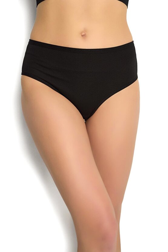 6 lı Kadın Siyah Pamuklu Bikini Külot 652