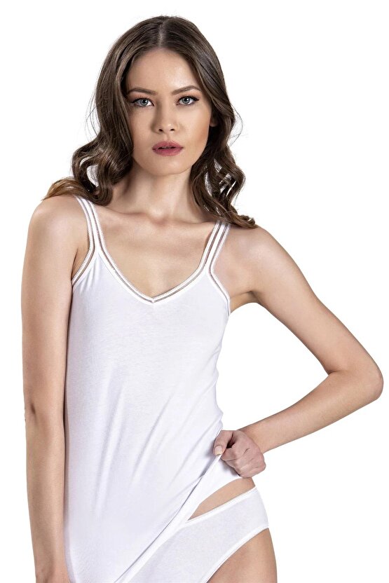 Kadın V Yaka İp Askılı Atlet 553 - 12 Adet