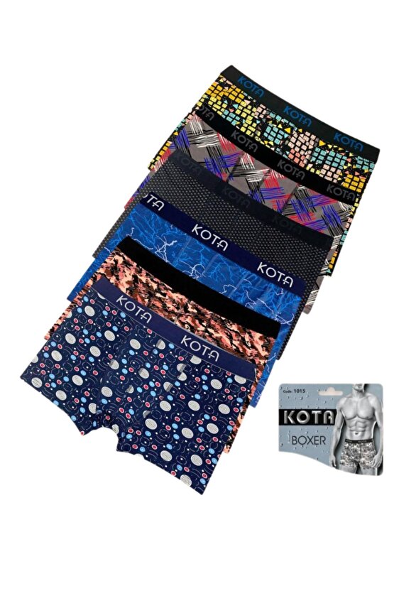 11 Adet Desenli Likralı Boxer