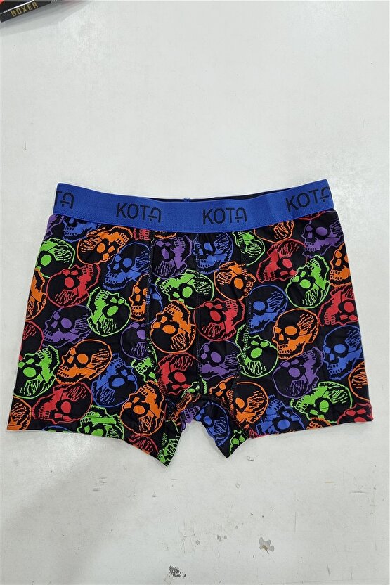 1015X6 Erkek 6lı Karışık Desen Boxer-Renkli