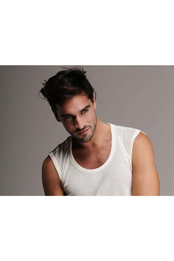 Erkek Ince Yün Termal Atlet Bisiklet Yaka