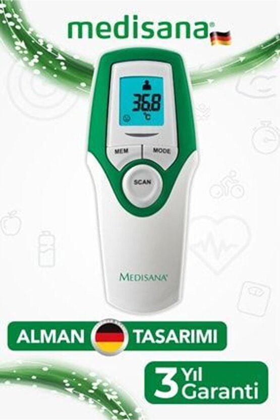 Infrared Thermometer Dijital Uzaktan Temassız Ateş Ölçer 48610Alman Tasarım