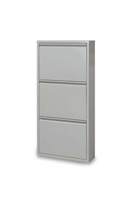 3’lü Metal Ayakkabılık Geniş Gri | Göz Alıcı Tasarım ve Pratiklik