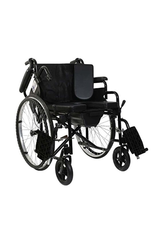 G120 Standart Manuel Klozetli Tekerlekli Sandalye Banyo Tuvalet Sandalyesi